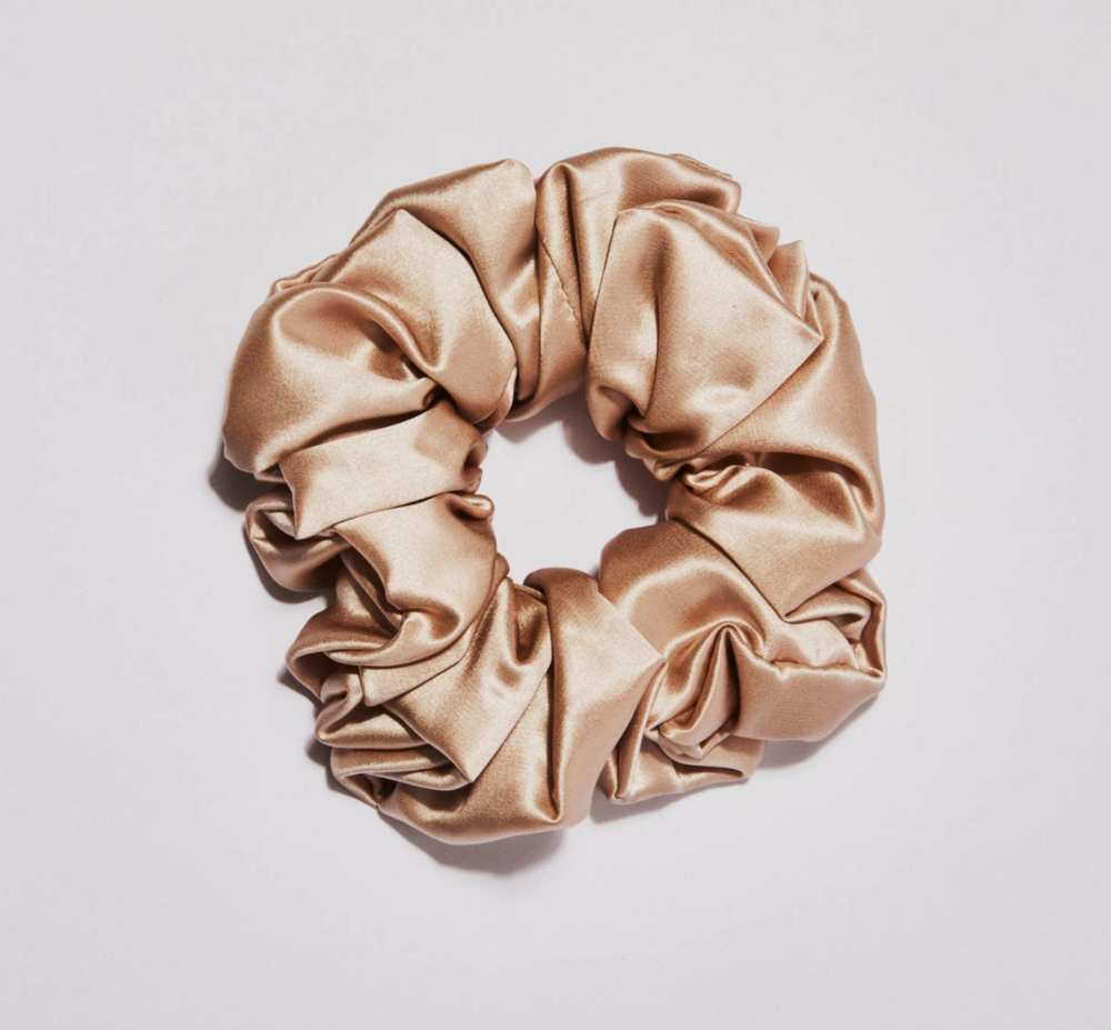 Large Organic Silk Scrunchie - Luxurious Pleated Design